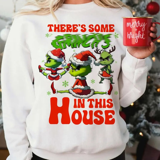 There's Some Green's In This House Sweatshirt, Funny Santa Shirt, Funny Christmas Sweatshirt, Vacation Xmas Shirt Hoodie