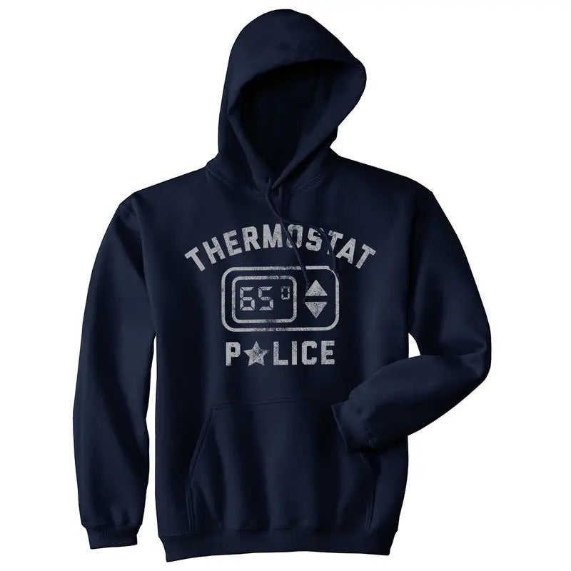 Thermostat Police Unisex Hoodie Funny HVAC Heating and Air Conditioning Climate Hooded Sweatshirt Funny Hoodies Funny...