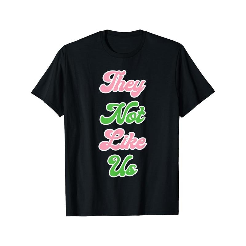 They Not Like Us aka Pink and Green T-Shirt Cotton Crew Neck T-Shirt, Casual Soft Men's T-Shirt Summer Tee made in usa...