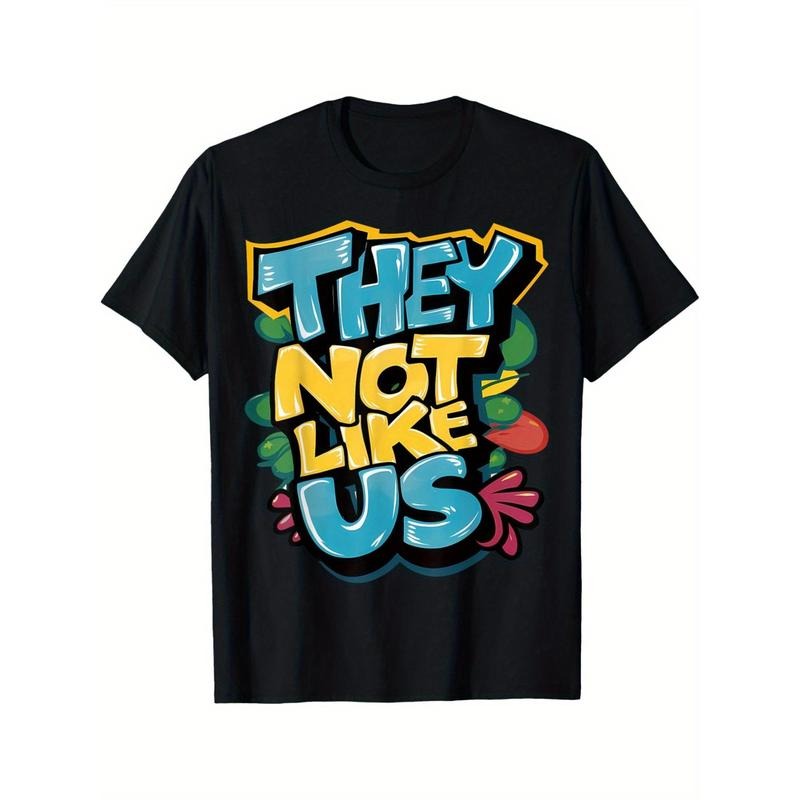 They not like us shirt, not like us T-shirt comfortable short sleeve cotton crew neck T-shirt, casual soft men's T-shirt...