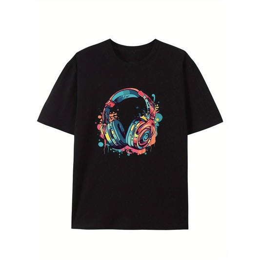 Thick Cotton Summer T-Shirt - Ultra-Soft, Breathable, Round Neck, Short Sleeved, Creative Bear Pattern Printed