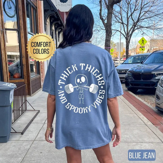 Thick Thighs And Spooky Vibes Shirt s Pump Cover Shirt Gym Rat Shirt Muscle Mommy Weightlifting Shirt Gift For Gym Lover...