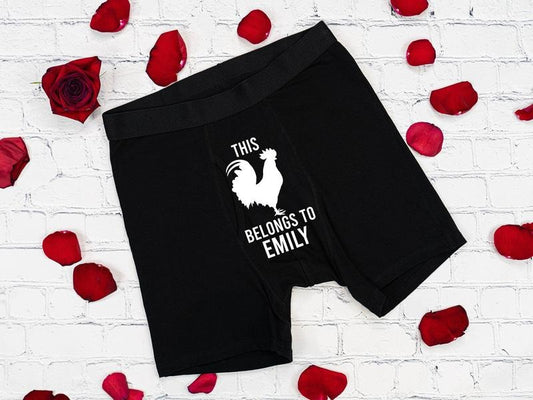 This Cockerel Belong To Underwear, Personalized Gift Men Underwear, Boyfriend Valentine's Day Gift Boxer, Husband...