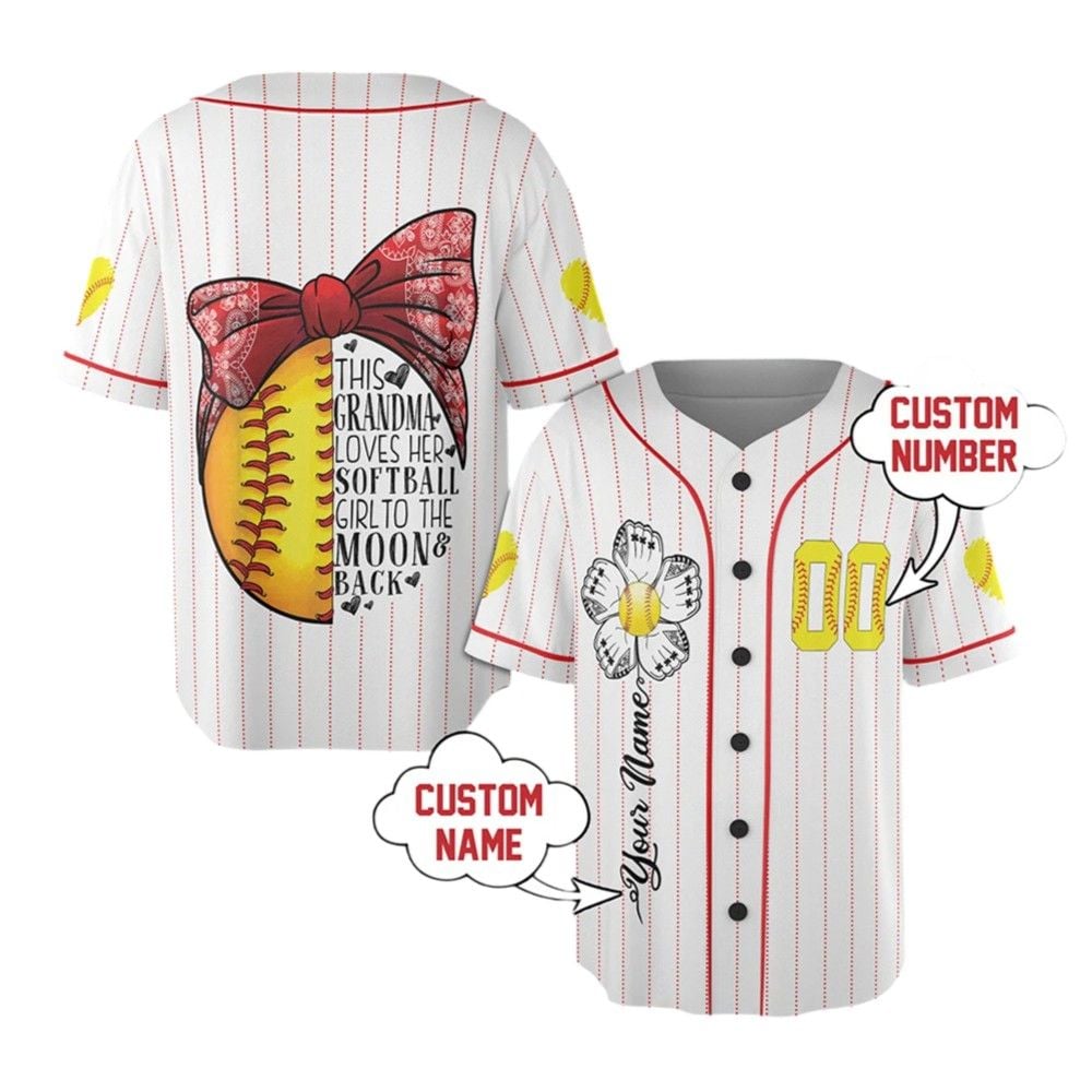 This Grandma Loves Her Softball Girl To The Moon Back Jersey - Grishko.com T-Shirts, Hoodie, Sweatshirt (Image 2)