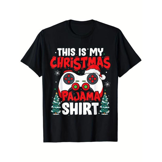 This Is My Christmas Pajama Video Game Gamer Boys Teens Printed T-shirt Comfortable Breathable, Soft, Casual Short...