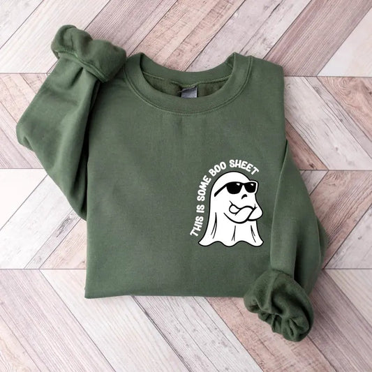 This Is Some Boo Sheet Sweatshirt, Cute Spooky Sweatshirt, Ghost Sweatshirt, Spooky Season, Funny Halloween Shirt,...