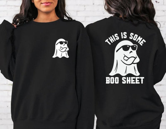 This Is Some Boo Sheet T-Shirt, Cute Funny Halloween Ghost Sweatshirt, Trendy Halloween Ghost Shirt, Retro Halloween 2...