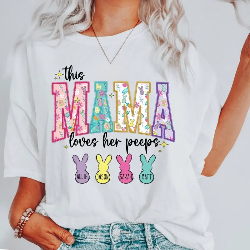 This Mama Loves Her Peeps ~ Unisex Apparel Relaxed Fit Printed In The USA Clothing Womenswear Casual Comfort Cotton Top...