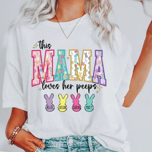 This Mama Loves Her Peeps ~ Unisex Apparel Relaxed Fit Printed In The USA Clothing Womenswear Casual Comfort Cotton Top...