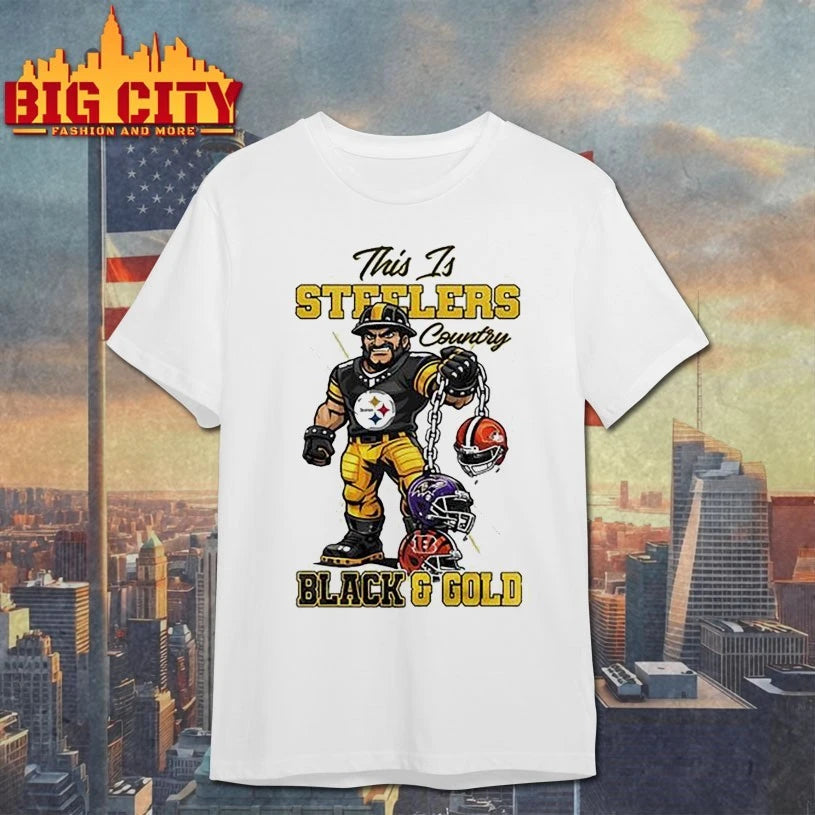 This is Steelers Country Black And gold shirt
