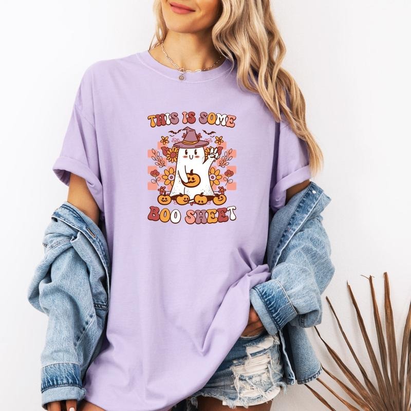 This is some Boo Sheet funny Halloween Tee Printed Comfort Colors T-Shirt Hoodie, Sweatshirt | WearSparks.com