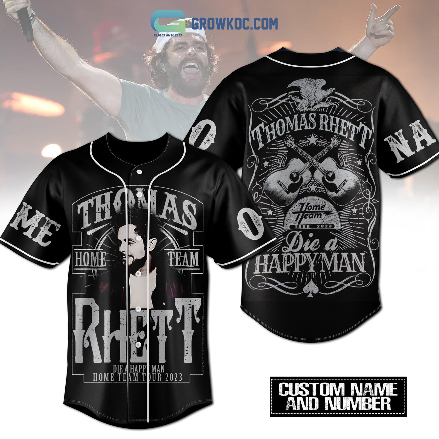 Thomas Rhett Die A Happy Man Home Team Tour 2023 Personalized Baseball Jersey