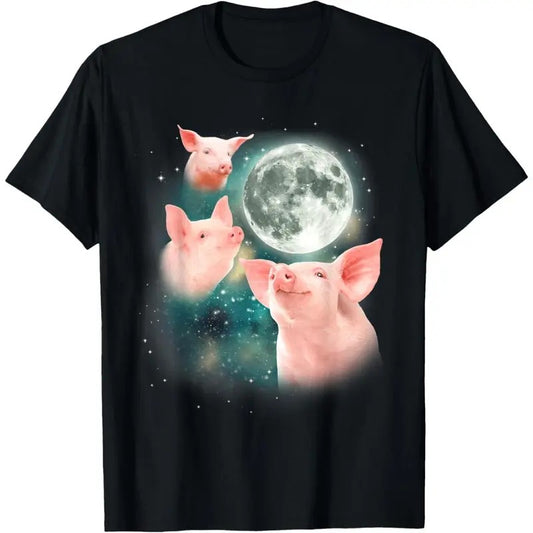 Three Pig Moon | 3 Miniature Pigs Howling Swine Weird Piggy T-Shirt made in usastyle{n002}2 Hoodie, Sweatshirt
