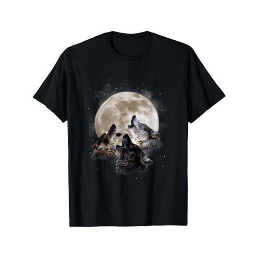 Three Wolves Howling at the Moon - Wolf Lover T-Shirt Made in USA Hoodie, Sweatshirt | WearSparks.com