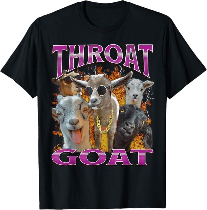Throat Goat Funny Adult Humor Y2K Graphic T-Shirt