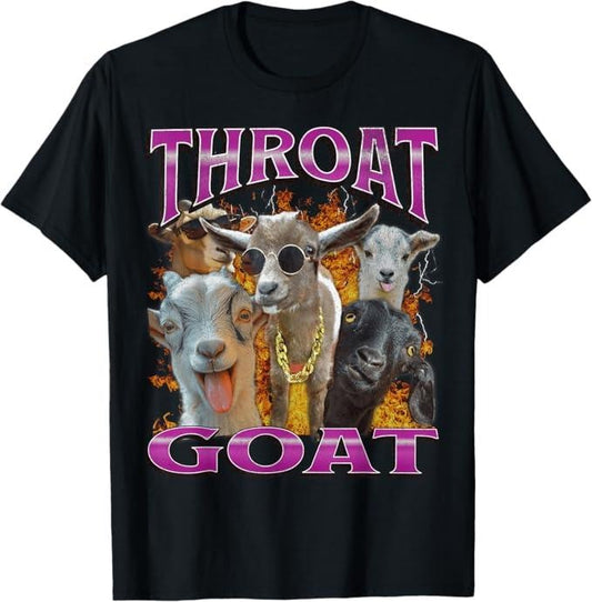 Throat Goat Funny Adult Humor Y2K Graphic T-Shirt
