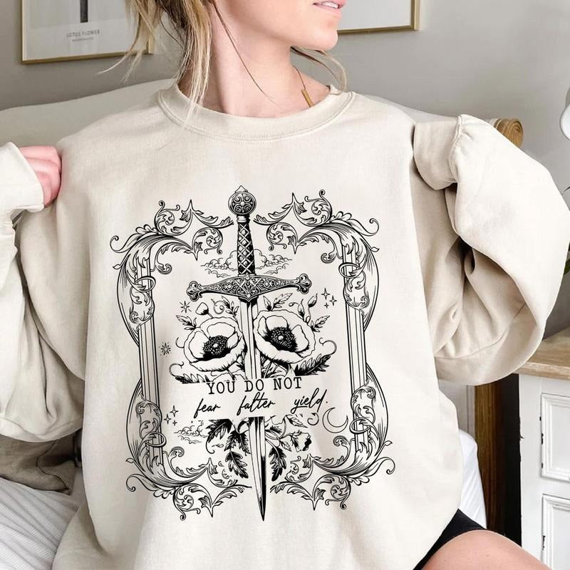 Throne Of Glass Book Quote Shirt Tshirt Sweatshirt Hoodie, Fastastic Reader, You Do Not Fear Falter Yield, Bookish Gift,...