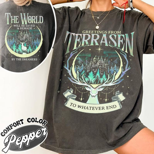 Throne Of Glass Comfort Colors TShirt Sjm Terrasen  Reading Lover Book Lover T-shirt Elirea Crescent City Aelin...