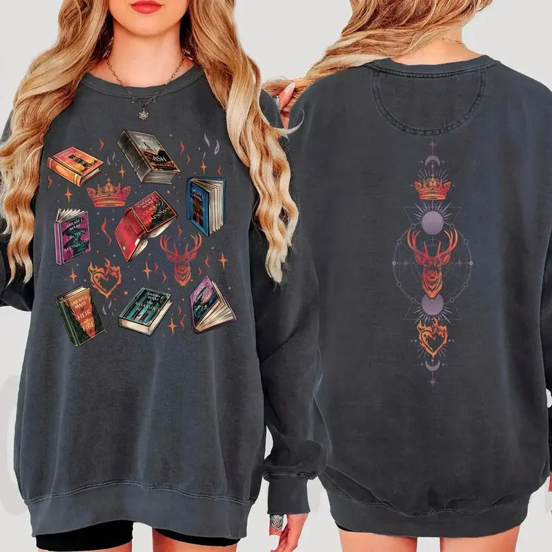 Throne Of Glass Sweatshirt, Aelin Galathynius Shirt, Kingsflame The Thirteen Sweater, Gift For Book Lover, Booktok Shirt,...
