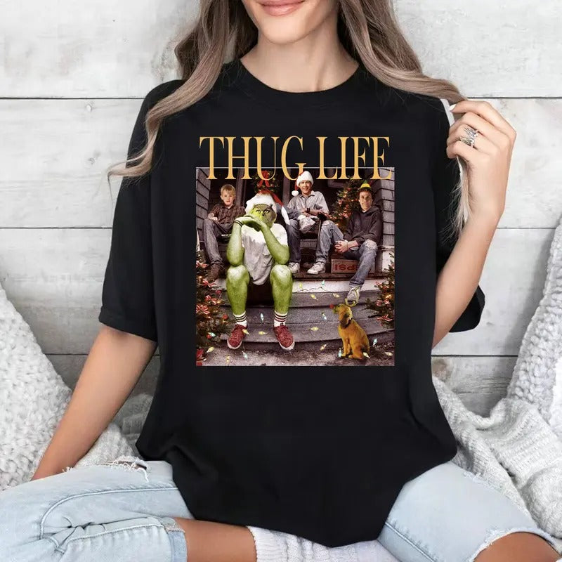 Thug Life Christmas Movie Shirt, Christmas Friends Sweatshirt, Thug Life Christmas Movie Sweater, Christmas Gifts Casual...
