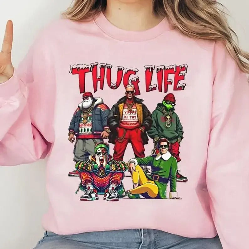 Thug Life Christmas Shirt, Christmas Tee, Christmas Movie Tee, Christmas Friends Shirt, Christmas Character Movies Thug...