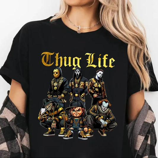 Thug Life Gold shirt, Horror Movie shirt, scary movie Halloween shirt, serial killer Halloween, Halloween Shirt Design...