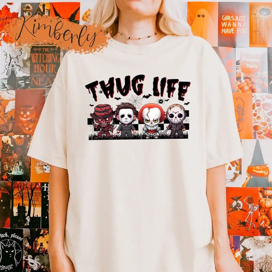 Thug Life Horror Character Shirt: Embrace the Spooky Season with This Fun Halloween Tee Hoodie, Sweatshirt | WearSparks.com
