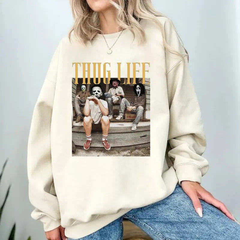 Thug life T Shirt, Friends Halloween TShirt, Friends Halloween Sweatshirt, Spooky Halloween Shirt, Halloween Friends...