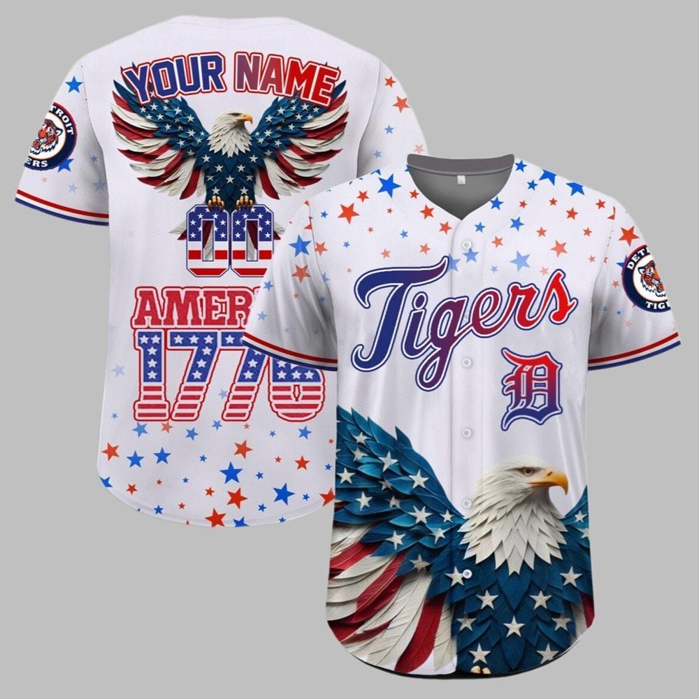 Tigers Independence Day Baseball Jersey 2025 - Grishko.com T-Shirts, Hoodie, Sweatshirt | WearSparks.com (Image 1)