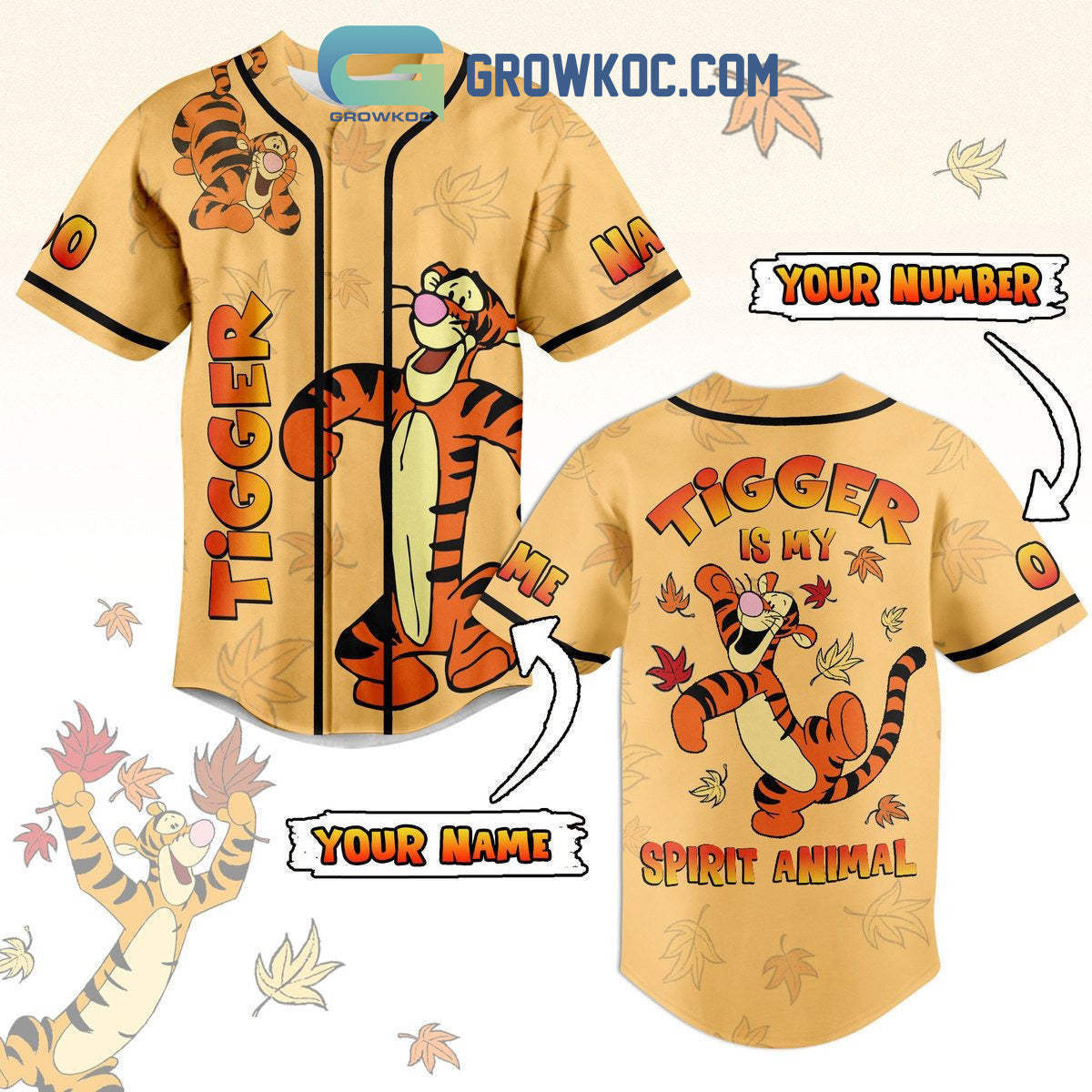 Tigger Is My Spirit Animal Personalized Baseball Jersey