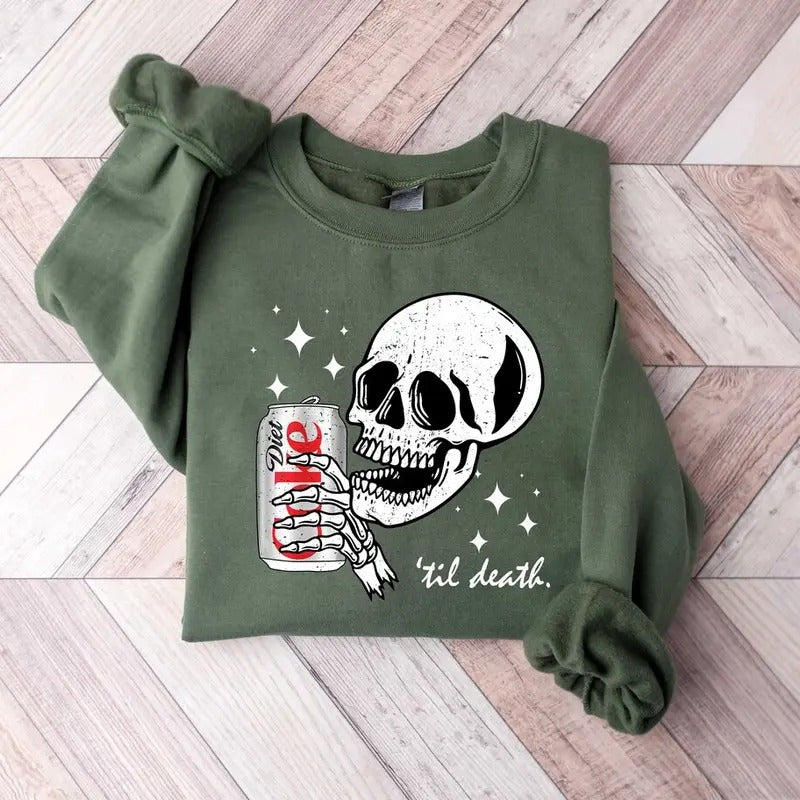 Till Death Coke Sweatshirt, Skeleton Shirt, Halloween Hoodie, Cute Coke Shirt, Skeleton Sweatshirt, Gift For Her, Soda...