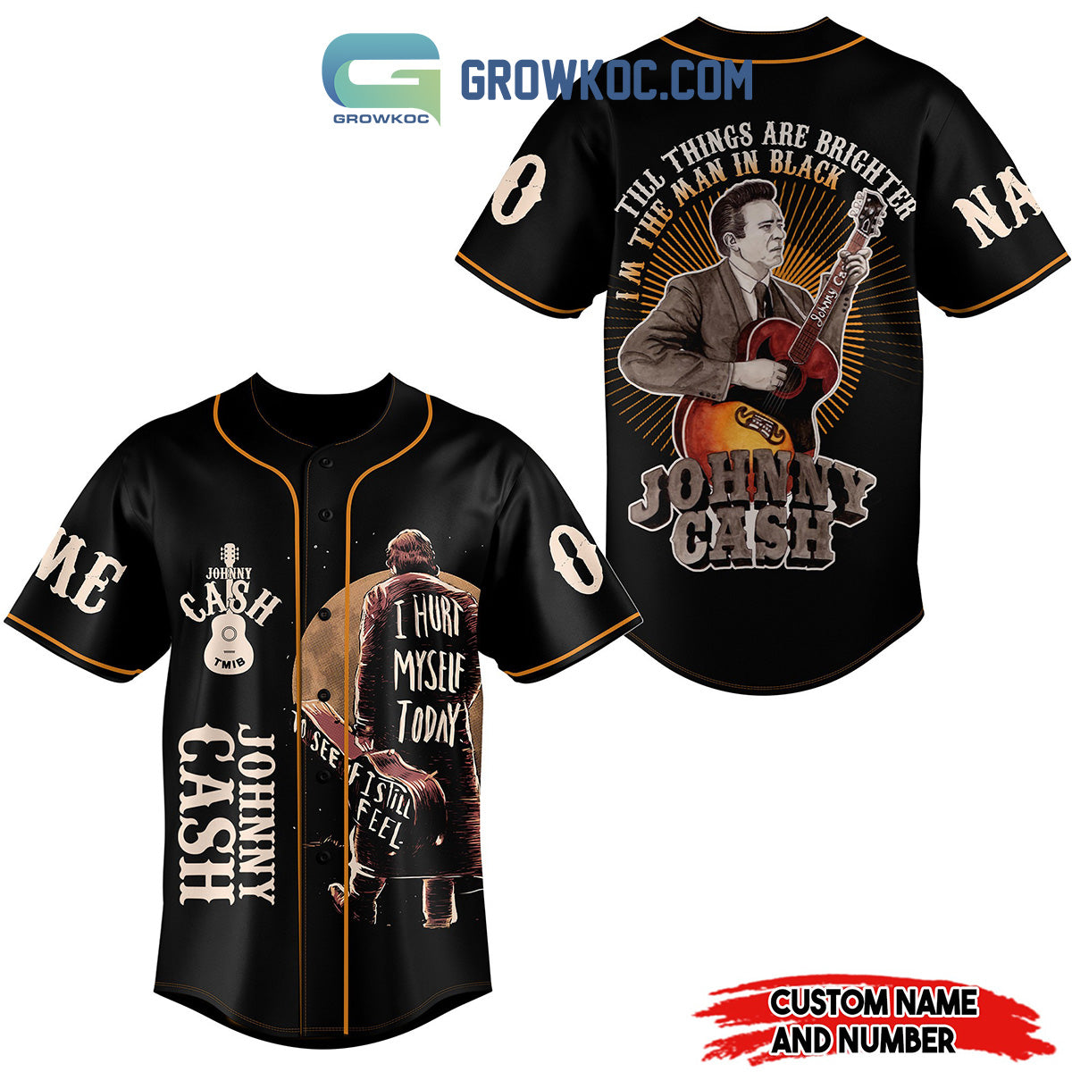 Till Things Are Brighter I’m The Man In Black Johnny Cash Personalized Baseball Jersey
