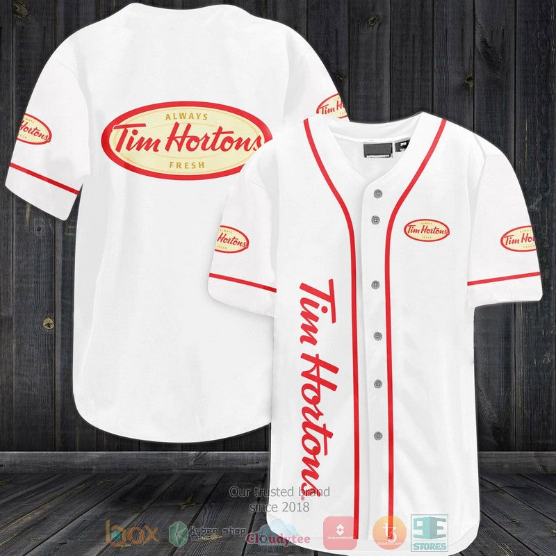 Tim Hortons white Baseball shirt
