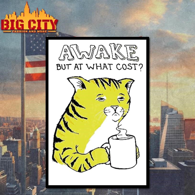 Tired Orange Cat Awake But At What Cost Shirt