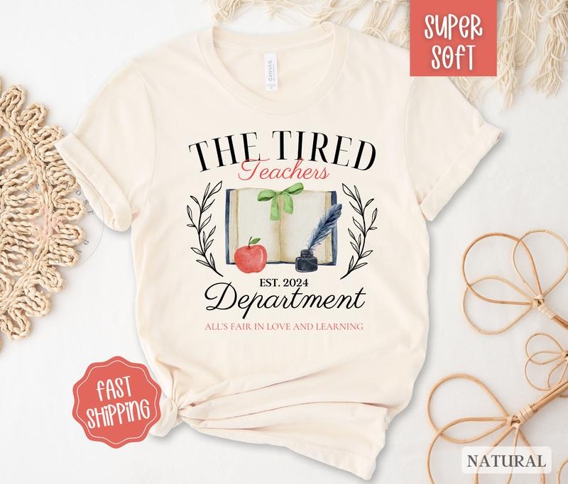 Tired Teachers Department, Teacher Shirt, Teacher Appreciation Gift for Teacher Hoodie, Sweatshirt | WearSparks.com