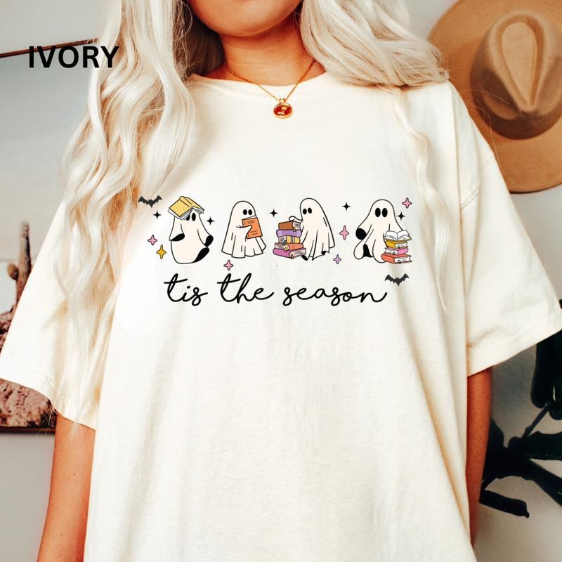 Tis The Season Books - Unisex Relaxed Fit Printed in USA Casual Comfort Cotton Top Athletic Boho Chic All Seasons...