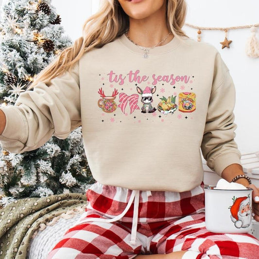 Tis The Season Christmas Mexican Shirt, Tuki Donkey T-shirt, Coquette Bow Xmas Tee, Feliz Navidad Sweatshirt, El Tamale...