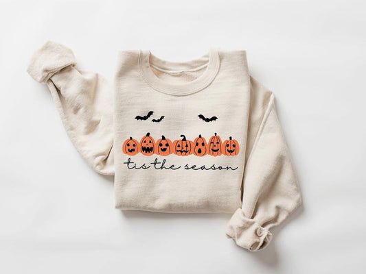 Tis The Season Halloween Sweatshirt, Pumpkin Halloween Sweatshirt, Spooky Season Shirt, Fall Halloween Shirt, Pumpkin...