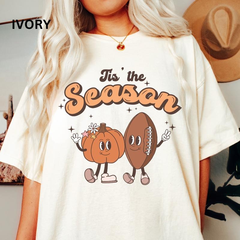 Tis the season football #2 Shirt, Oversized Football Shirt, Fall shirt, Comfort Colors Football Shirt, Casual Shirt...