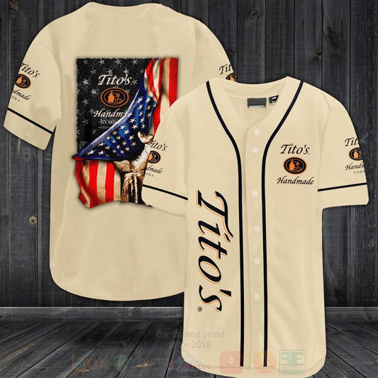 FASHION Titos Handmade American Flag Baseball Jerseys Botton Shirt