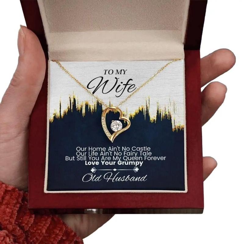 To My Cherished Wife, Forever Love Necklace - Thoughtful Gifts for Her Birthday, Valentine's Day, and Christmas....