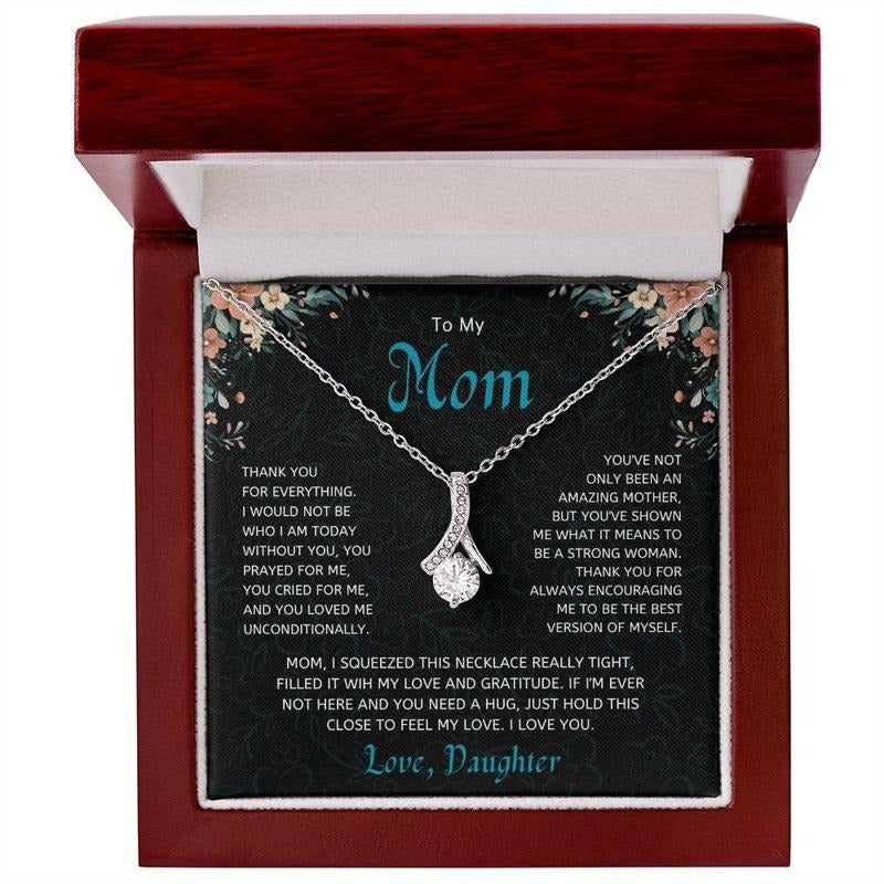 To My Mom Necklace, Gift For Mom Necklace, To Mom From Daughter, Mom Jewelry, Necklace With Message Card, Gift For Women...