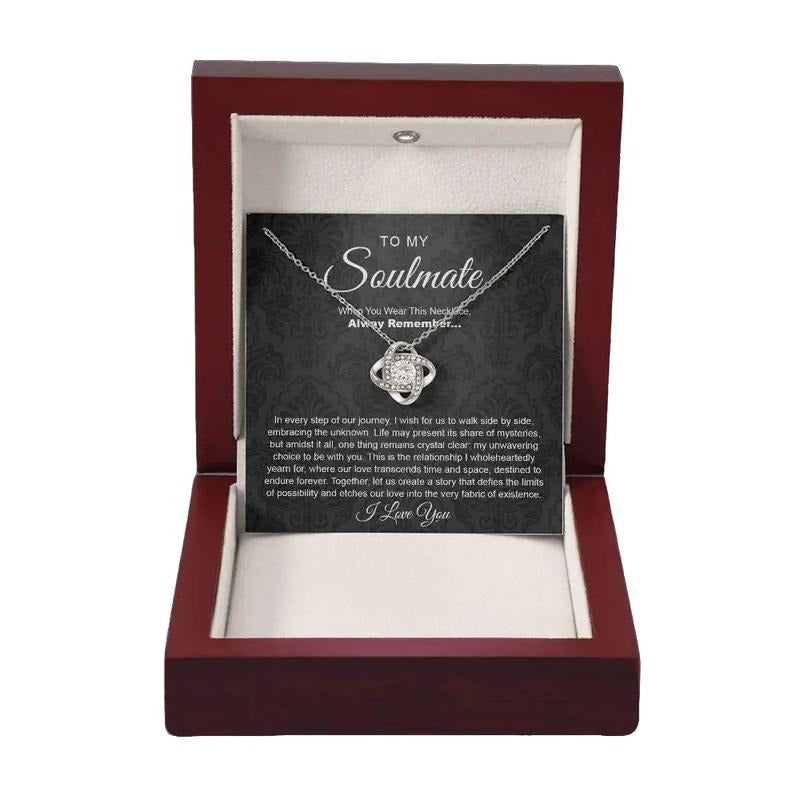 To My Soulmate Necklace, Anniversary Christmas Gift For Her, Valentines Day Gift, Love Necklace With Message Card, Gift...