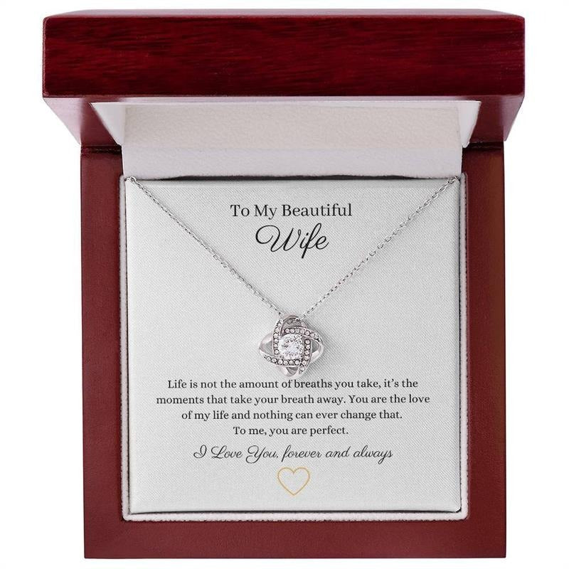 To My Wife Pendant Necklace, Gift For Wife Jewellery, Wife Necklace From Husband, Wife Necklace For Anniversary Gift,...