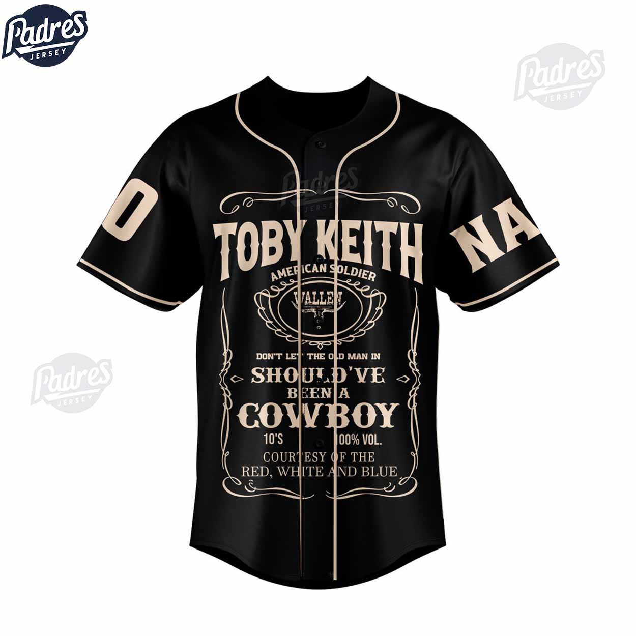 Toby Keith American Soldier Custom Baseball Jersey - Padres Jersey Oasis: Elevate Your Baseball Style Game... (Image 2)