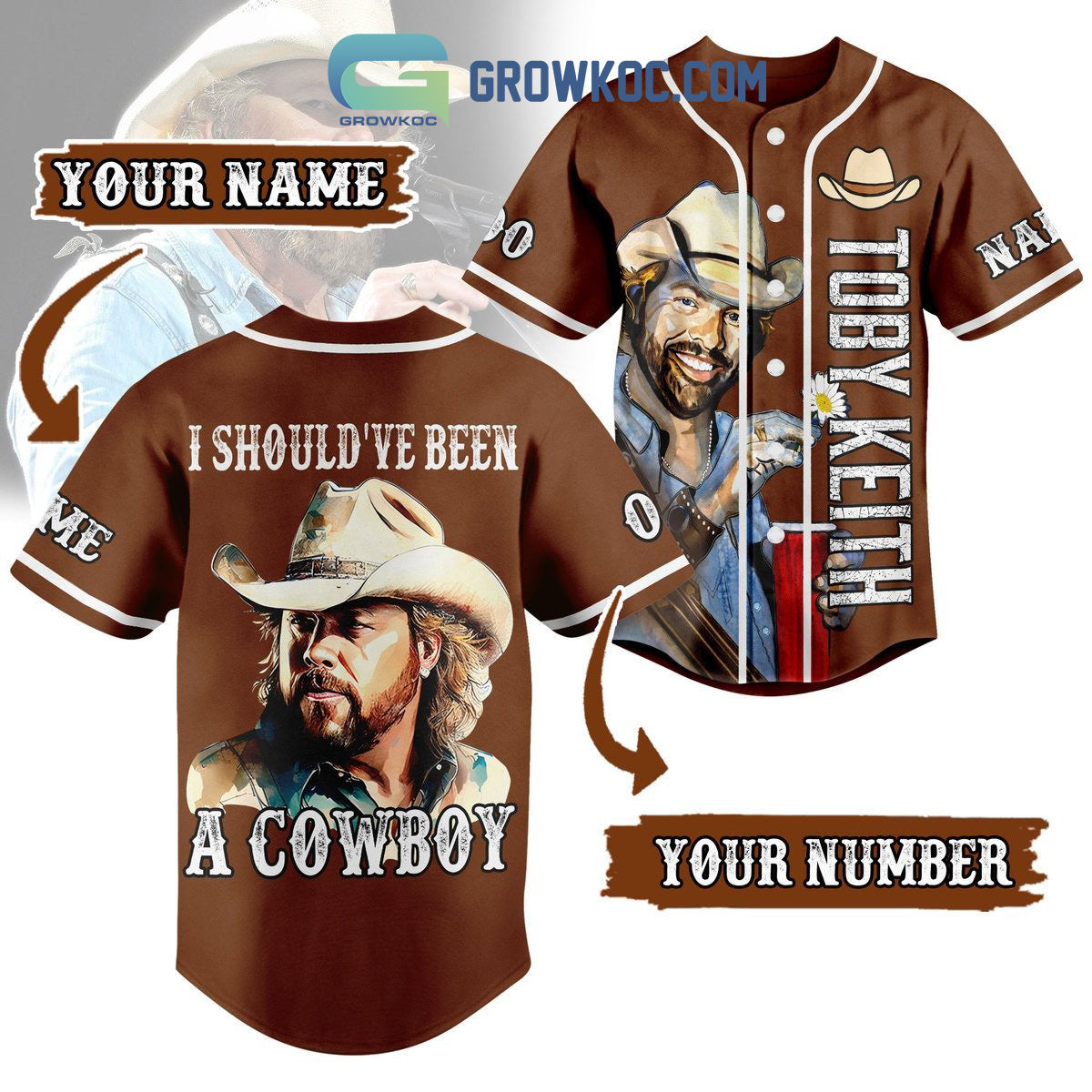 Toby Keith Love Personalized Baseball Jersey