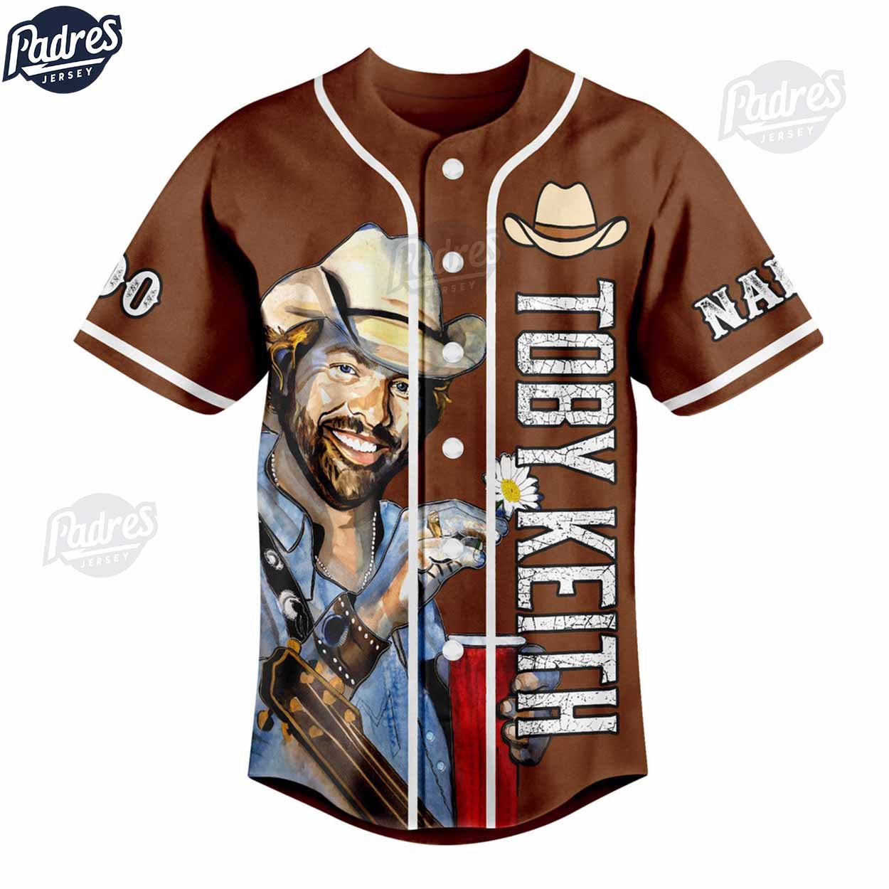 Toby Keith Should've Been A Cowboy Baseball Jersey Style - Padres Jersey Oasis: Elevate Your Baseball Style... (Image 2)