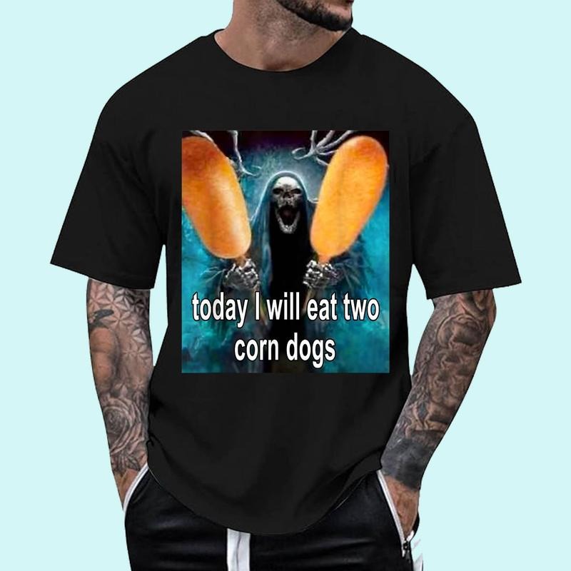 Today I Will Eat Two Corn Dogs Meme T-Shirt | Tee For Men and Women, Unisex Cotton Hoodie, Sweatshirt | WearSparks.com