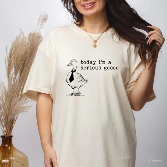 Today I'm a Serious Goose Shirt, Funny Silly Shirt, Funny Goose Shirt, Goose Lover Shirt, Meme Tshirt, Gag Tee, Graphic...