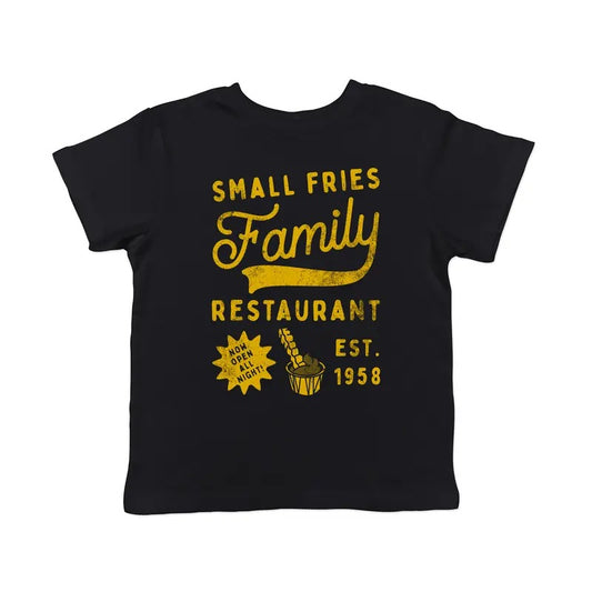 Toddler Small Fries Family Restaurant T Shirt Funny Diner Joke Tee For Kids Funny Toddler Shirts Food Apparel for Toddler...